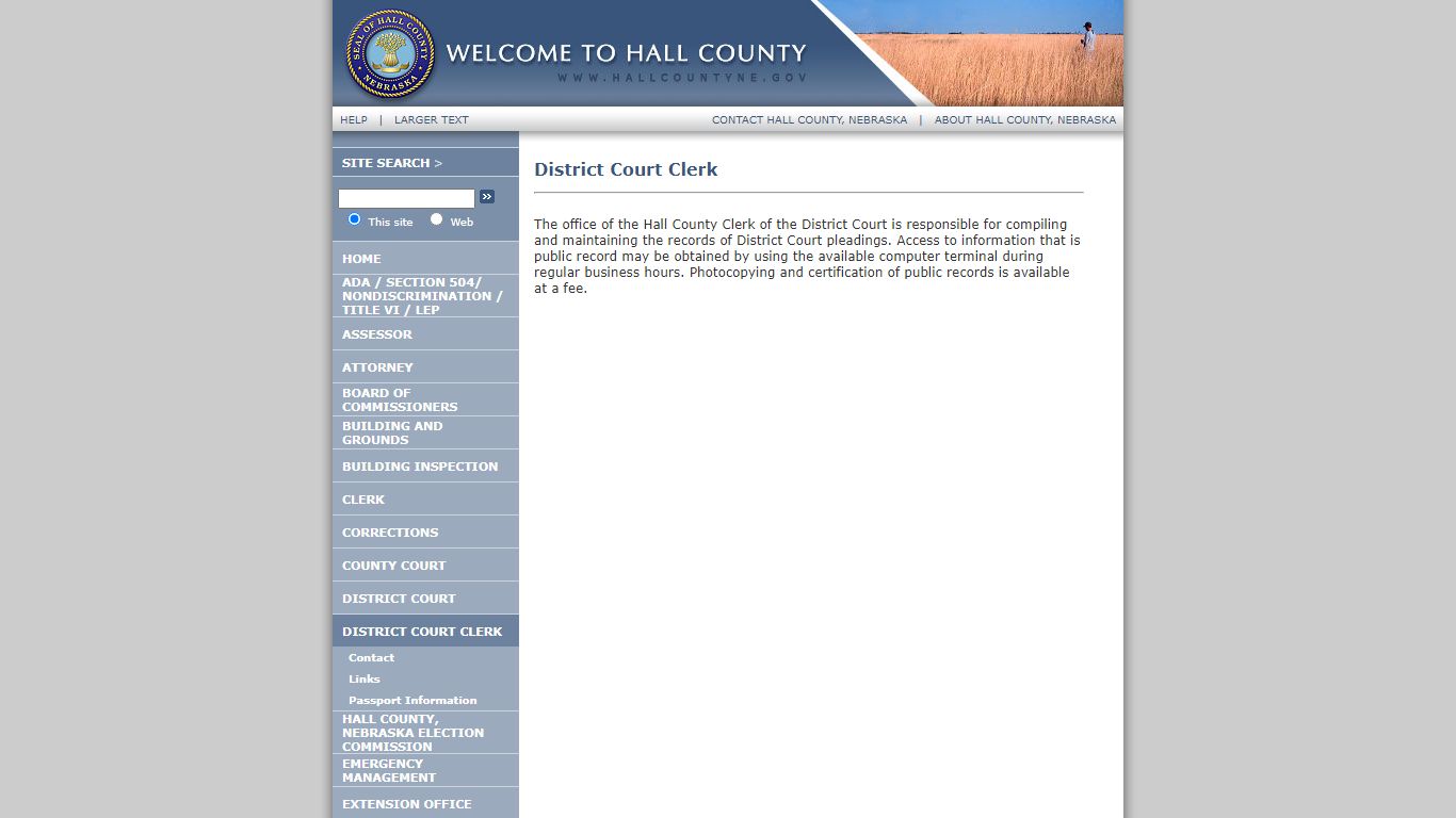 Hall County - Distrcit Court Clerk